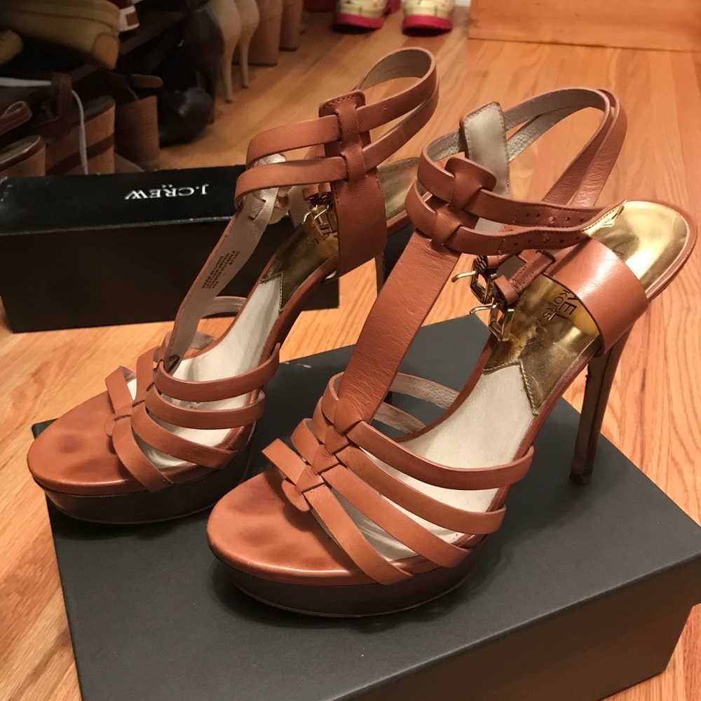 Michael Kors Cognac Brown Stiletto Sandals
